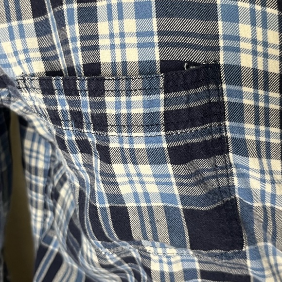 Ralph Lauren Blue White Plaid Shirt Size M Flannel Buttons Classic Preppy Warm - Picture 6 of 10